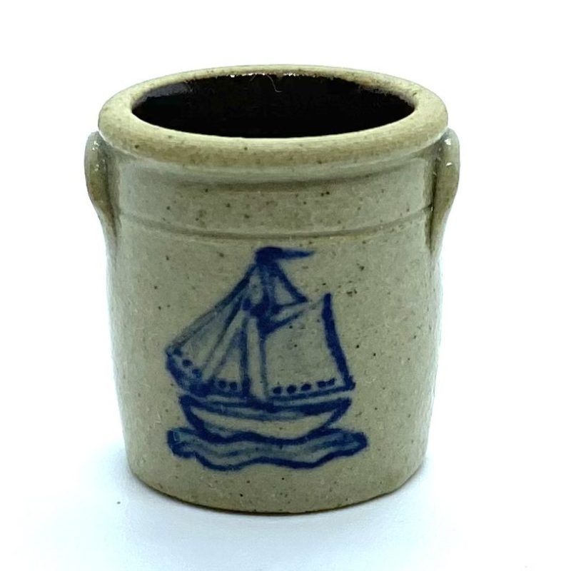 Stoneware Crock with a&nbsp;Ship