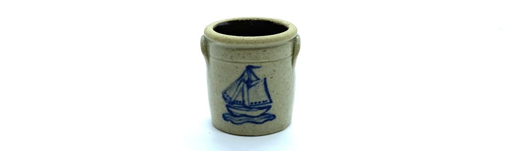 Stoneware Crock with a&nbsp;Ship