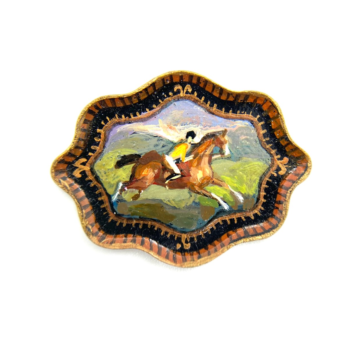 Oval Tray with Hunting&nbsp;Motif