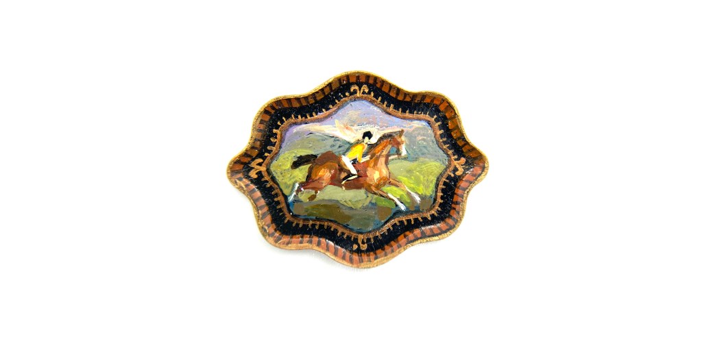 Oval Tray with Hunting&nbsp;Motif