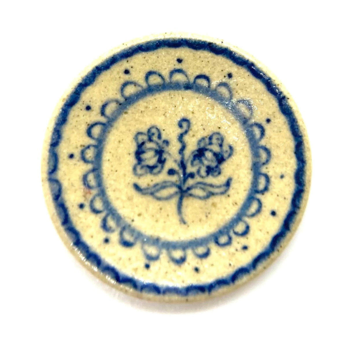 Stoneware Plate with Floral&nbsp;Design