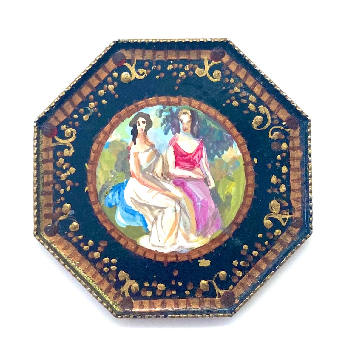 Octagonal Plate with Classical&nbsp;Women